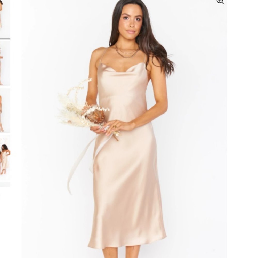 Verona Cowl Dress -  Champagne Luxe Satin